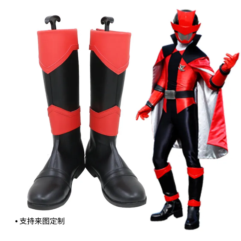 

‌ Обувь для косплея Kaitou Sentai Lupin Red, ботинки для игр, аниме, карнавала, вечеринки, Хэллоуина, Рождества, индивидуальный размер