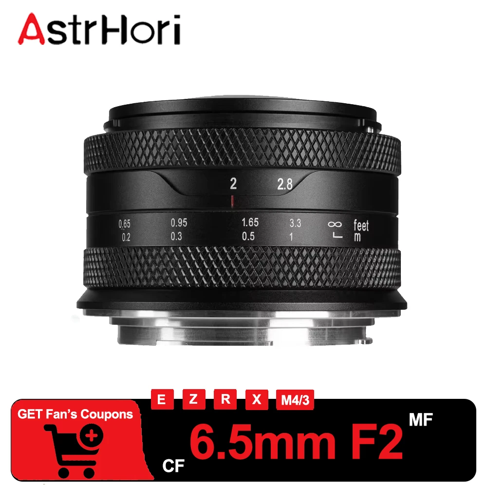 Lente ojo de pez circular AstrHori 6.5mm F2 APS-C 192 °   Lente de Cámara Circle View Prime para Sony E, Nikon Z, Canon RF, Fuji FX, Olympus M43