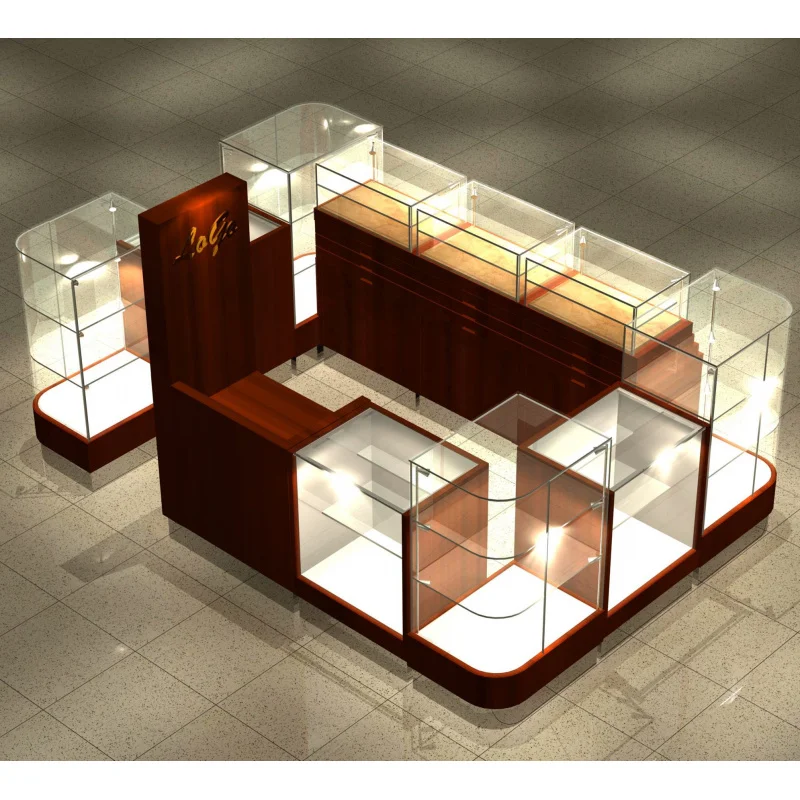 

customized.Wooden Design Jewelry Display Island Shopping Mall Display Kiosk Jewelry Modern Jewelry Kiosk Retail