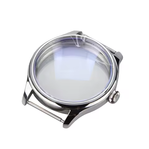 44mm Watch Case For ETA6497/6498 Stainless Steel Mineral Watch Case For ETA6497 6498 Watch Movement Waterproof Case Replace