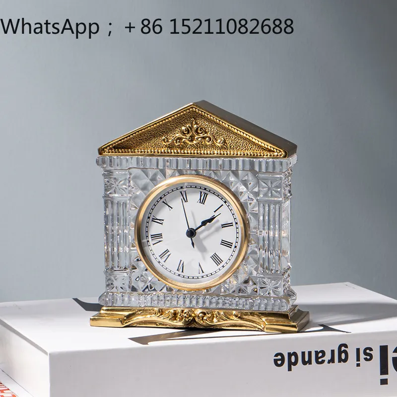 SCY crystal small clock ornament hour clock home jewelry retro decorative clock table ornament