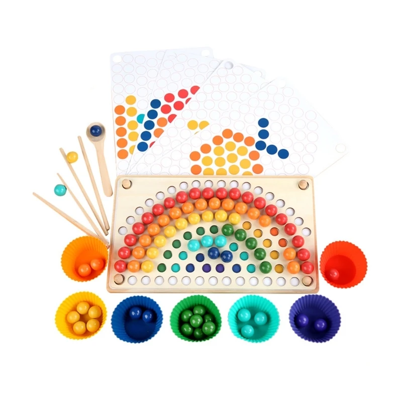 Children Sorting Toy Interactive Kids Colorful Beads Sorting Table Games Best Gift Beads Number Color