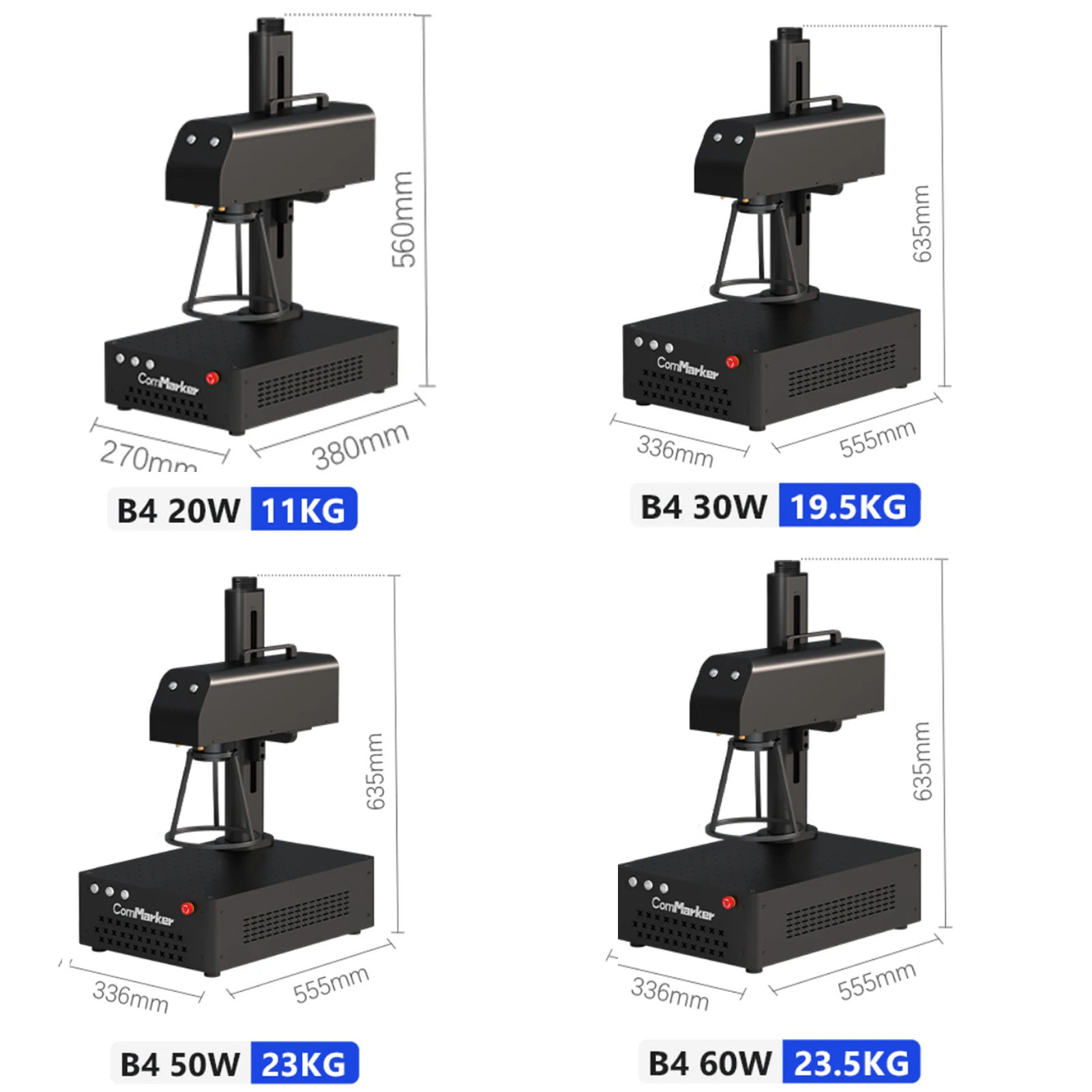 ComMarker B4 Laser Marking Machine Raycus 30W Auto Lifting Fiber Laser Engraver Handheld Laser engraving machine for metal 200mm