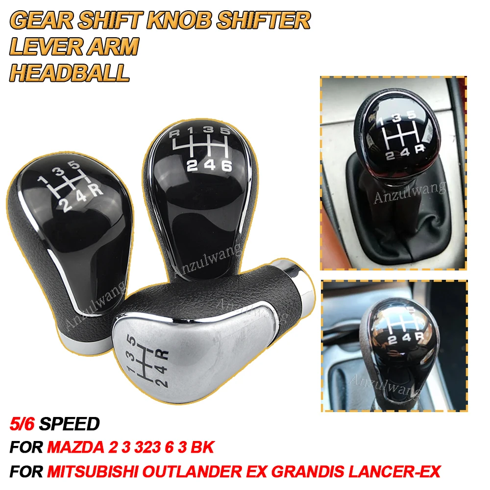 For Mazda 2/3/323/6/3 BK 2004 - 2012 Car 5/6 Speed Manual Transmission Gear Shift Handle New ABS Shift Lever Gear Shift Knob