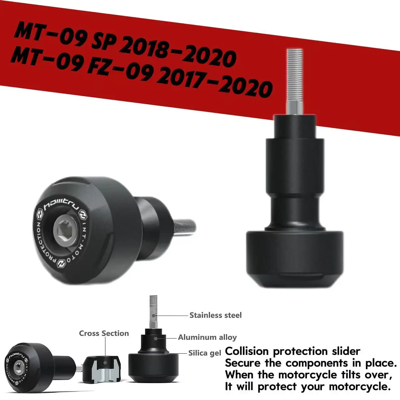 

Для MT-09 MT-09 SP FZ-09 2017-2020 мотоциклетная рамка для защиты от падения, раздвижной блок, устройство защиты от столкновений автомобиля