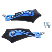 2pcs Alloy Rearview Mirrors Bike Safety Mirrors Handlebar Rear View Mirrors Accessories for Electric Bike Motorcycle (Blue)