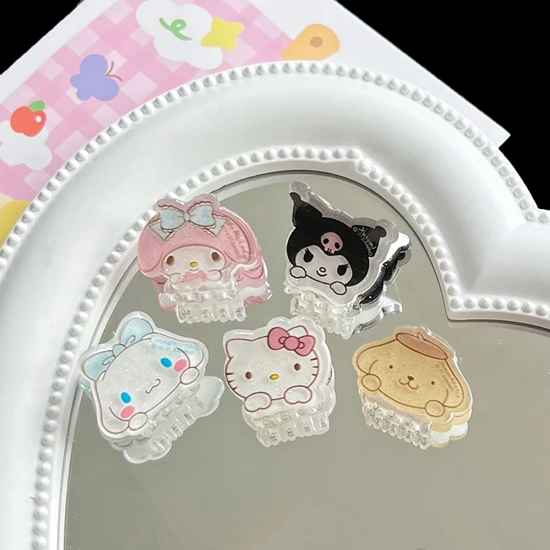 1pc Kinder Weihnachten Geburtstags geschenk Hallo Kitty Sanrio Haar Krallen für Frauen Kuromi Melodie Grab Clip Mädchen Cinna moroll Acryl Hai Clip