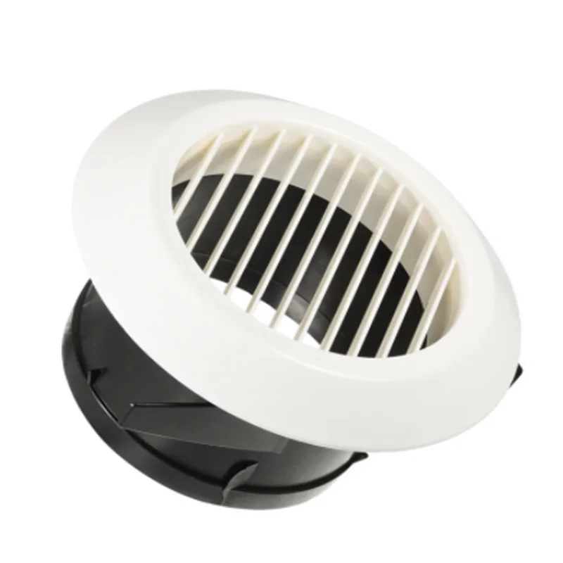 

1pc 5 Inch Air Vent Circular ABS Louver White Grille Cover Exhaust Vent