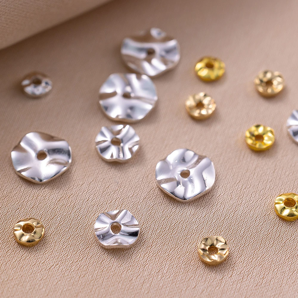 30 Stück 18K/14K vergoldetes Messing unregelmäßige Spacer lose Perlen Charms für DIY Armband Halskette Schmuckherstellung liefert kein Verblassen – Detail 4