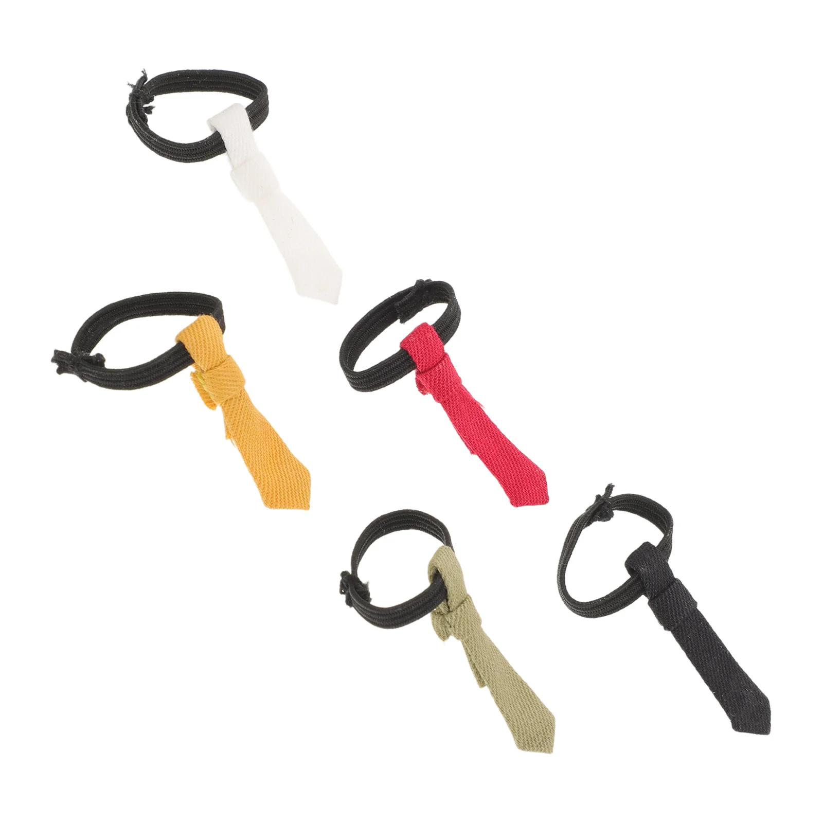 5 szt. Akcesoriów BJD Mini Krawaty do Domku dla Lalek, Miniaturki Ubranek, Zestaw Ubranek dla Figurki do Zabawy w Udawanie dla Dzieci