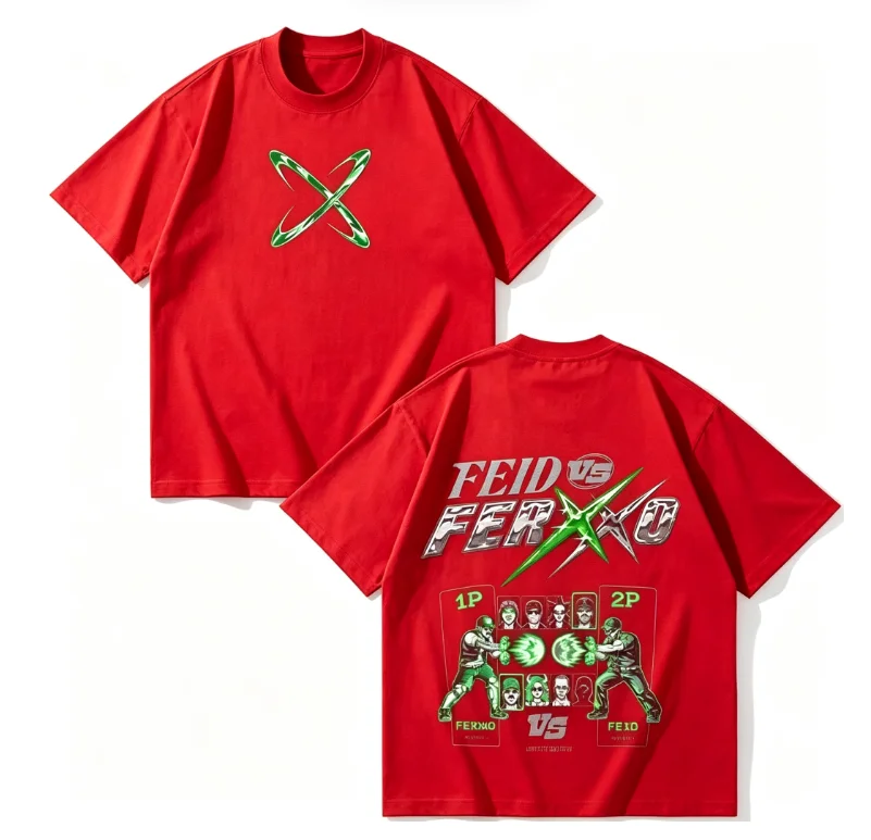 2026 Retro Arcade Fighting Game Graphic T-shirt Men Streetwear Short Sleeve Tee