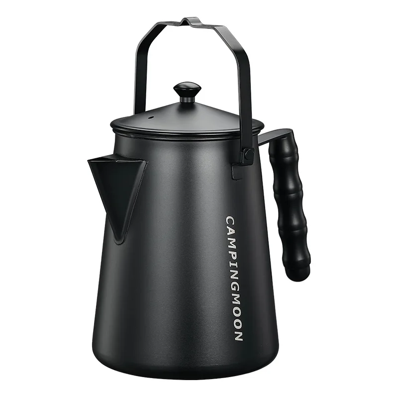 Retro Grandma Kettle Stainless Steel Outdoor Hand Coffee Pot Campingmoon SW-6 Picnic Tea Kettle 1.5L