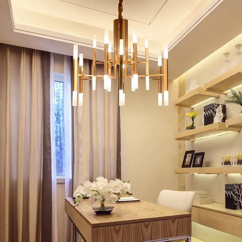 SANDYHA Modern Golden Pendant Light Creative Chandelier Stylish Home Decor for Nordic Living Room Bedroom Restaurant Elegant