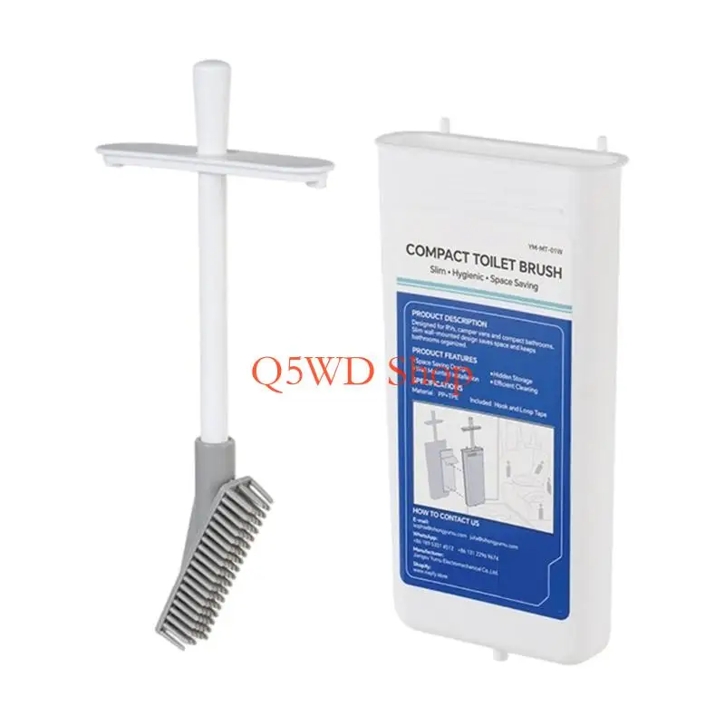 Q5WD Plastic Toilet Brush and Holder Set Wall Mounted Toilet Bowl Cleaner for Travel Trailers and Campers Easy to Install