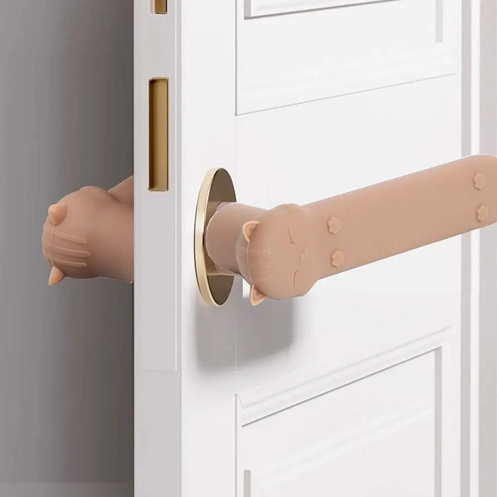 Cute Silicone Door Knob Cover Anti-collision Cold-proof Door Handle Cover Anti-Static Anti-Slip Doorknob Sleeve for Home