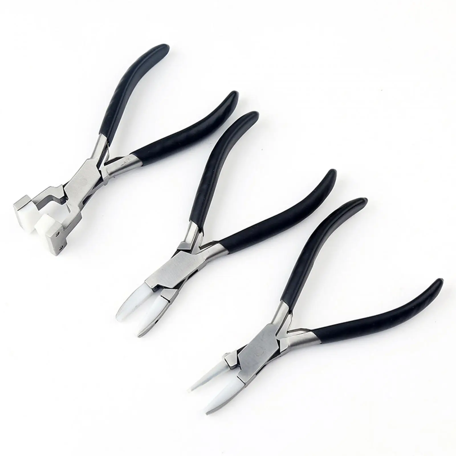 Double Nylon Flat Nose Pliers Steel Jewelry Crimping Pliers For