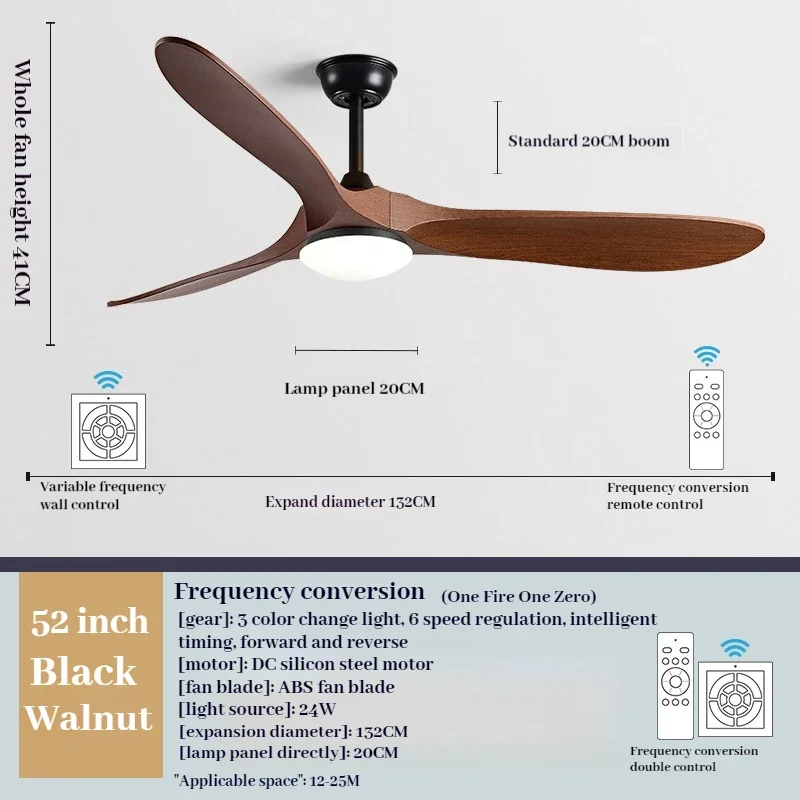 Imagem -06 - Ventilador de Tecto com Controlo Remoto 2in Luzes Led Modernas Industrial Vintage Ventilador com Luz Lux e Vitae