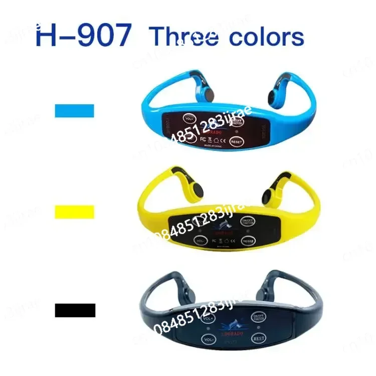 

Горячая распродажа H907 2025, водонепроницаемые синхронизированные наушники для плавания, проводящая гарнитура для обучения плаванию