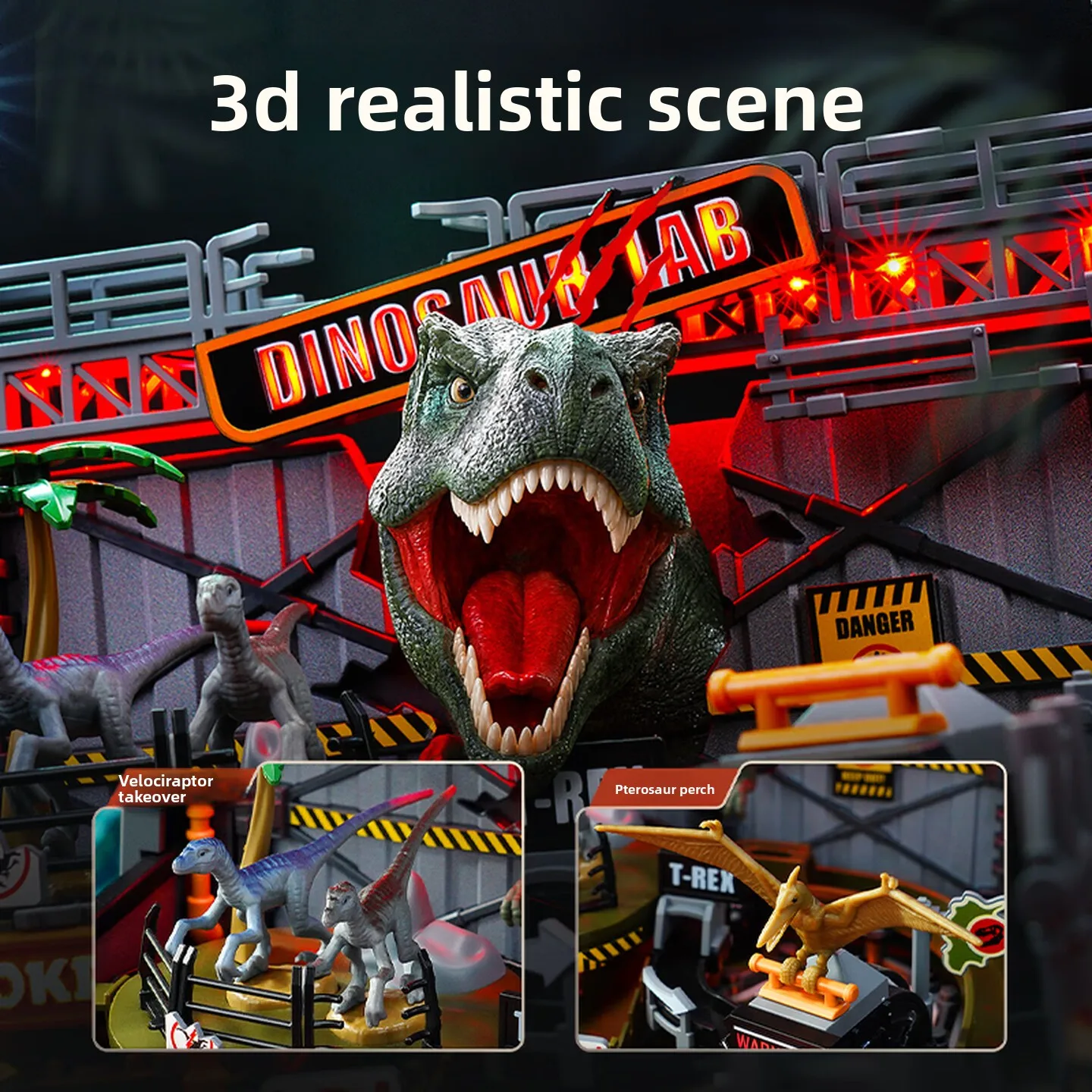 Dinosaur Model Building Kit, ABS 3D Puzzle with Modular Plug-In Assembly, Realistic Painted Details for Adult DIY Craft Projects
