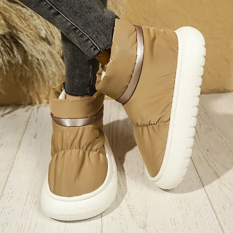 Women's 2024 Winter Warm Plush Cotton Padded Shoes Thick Bottom Waterproof Down Snow Boots Woman Non-Slip Platform Ankle Boots image 6