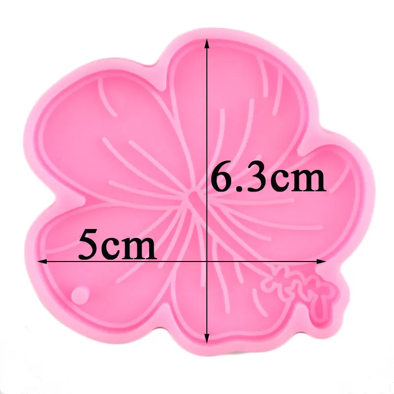 3D Cherry Blossoms Silicone Resin Molds Rose Flower Pendant Epoxy Jewelry Making Keychain Mould Chocolate Cupcake Topper Moulds