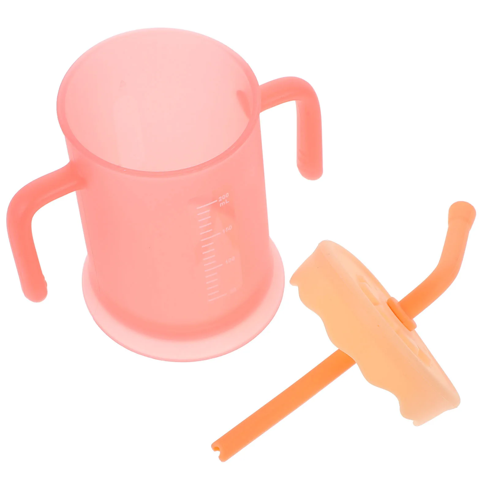 كوب آمن وخفيف الوزن للأطفال الصغار مع شفاطة، سهل التنظيف وغير قابل للكسر، مادة السيليكون البولي بروبيلين، كوب زجاجة للشرب مع القش