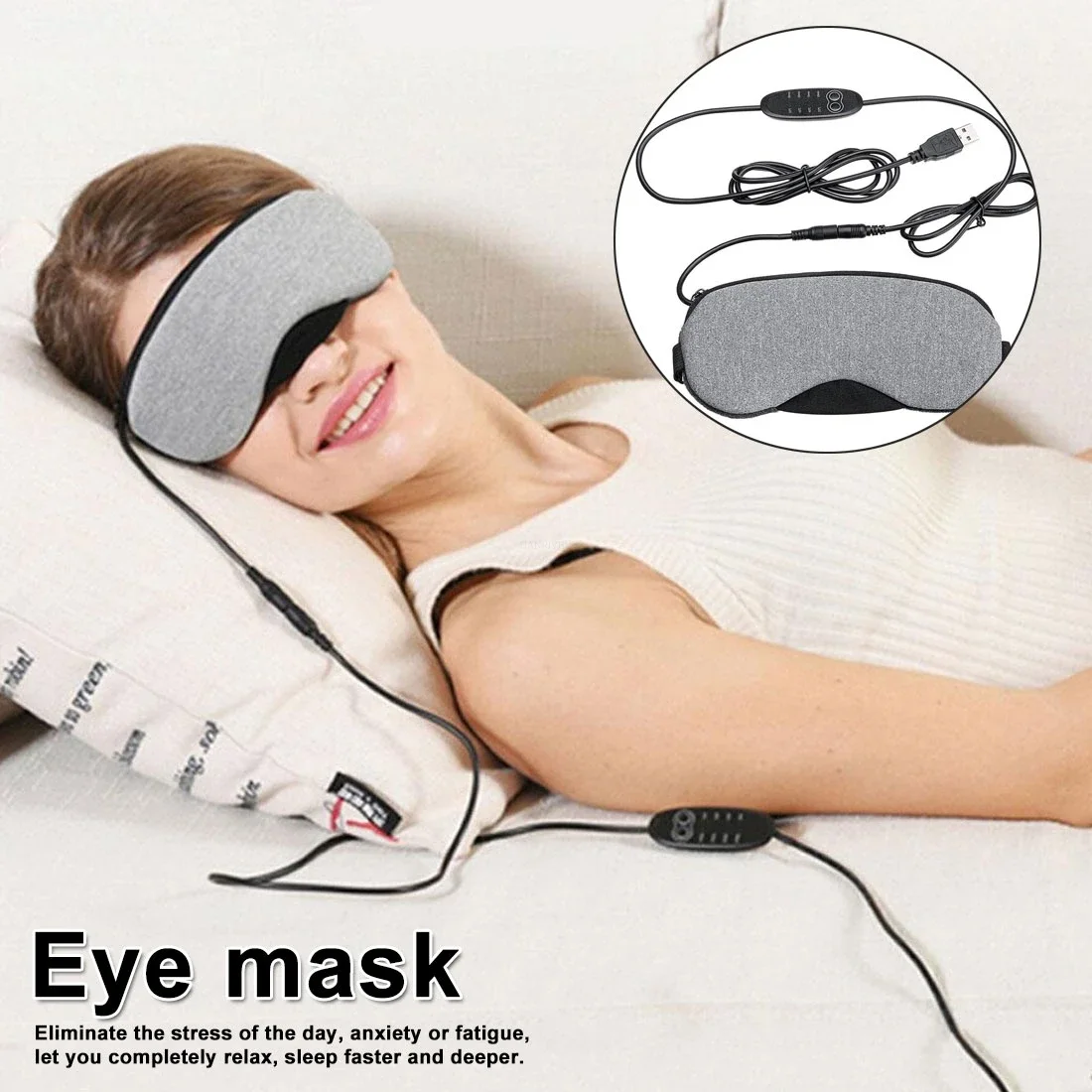 Heat Steam Cotton sleep Eye Mask Dry Tired Compress USB Hot Pads Eye Care Electric Vibration Eye Massager antifaz para dormir