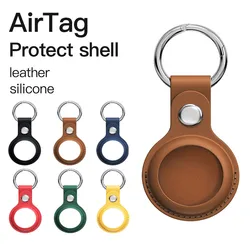 Housse de protection pour AirTag, étui de protection en cuir, pare-chocs, Compatible avec Apple AirTags, boucle de traqueur