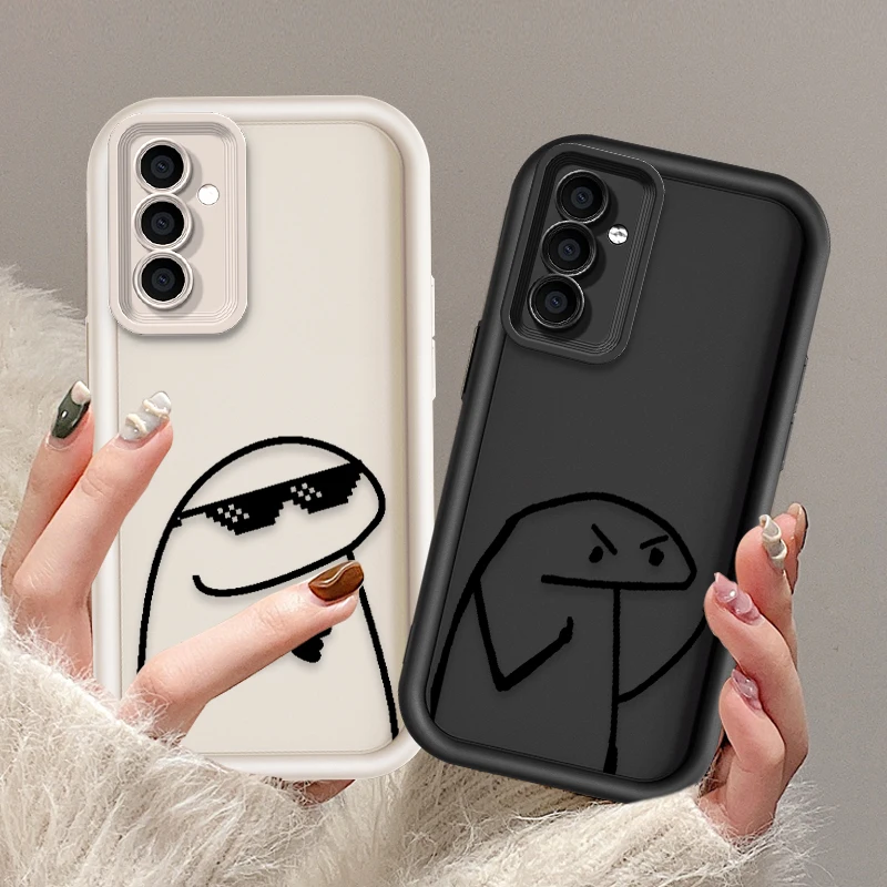 Cartoon Line Man For OPPO A98 94 92 78 76 74 72 58 57 54 53 2020 Find X5 3 Pro 5G 4G Soft Eye Ladder Phone Case