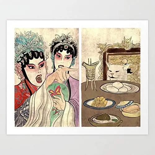 Woman Yelling At Cat Meme - Chinese Style Art Print Home House Wall Plate Metal Tin Sign 8X12 Inch