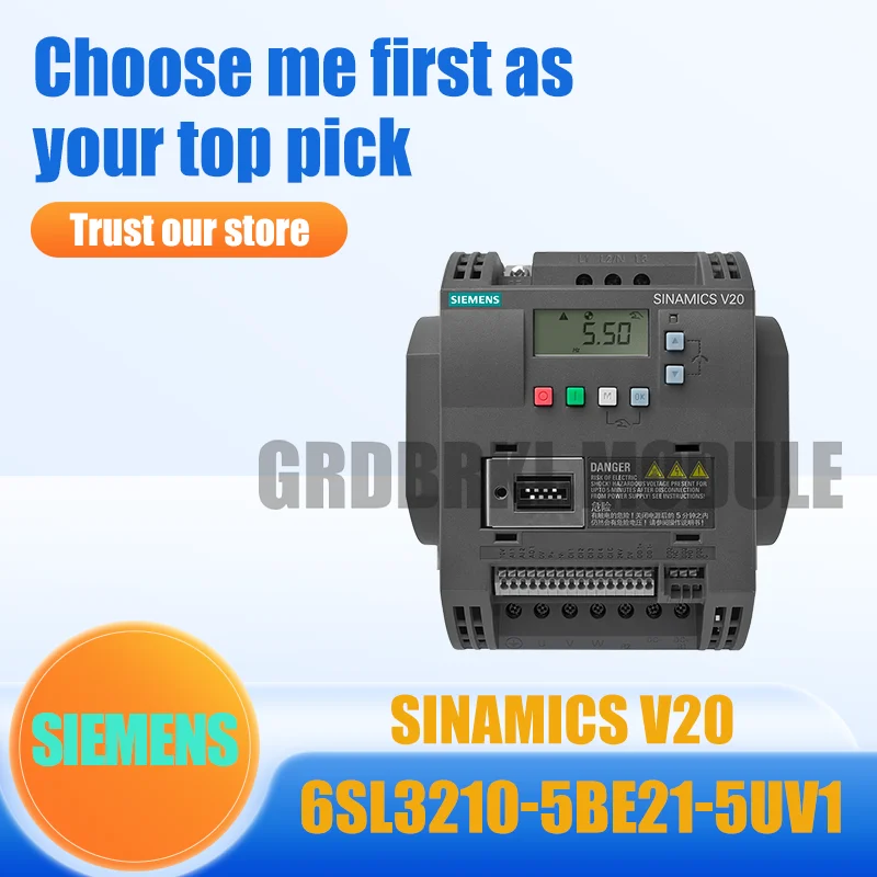 

Brand New Original SIEMENS 6SL3210-5BE21-5UV1 6SL3 210-5BE21-5UV1 V20 Inverter 1.5kW 380V