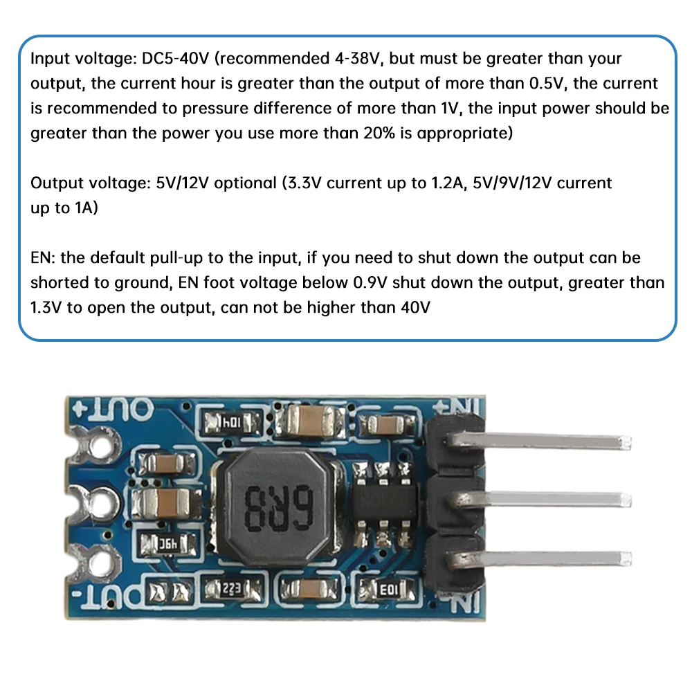 DC-DC 1.2A Step-down Conversion Power Module 5-40V to 3.3V/5V/9V/12V Three Terminal Voltage Regulator Board