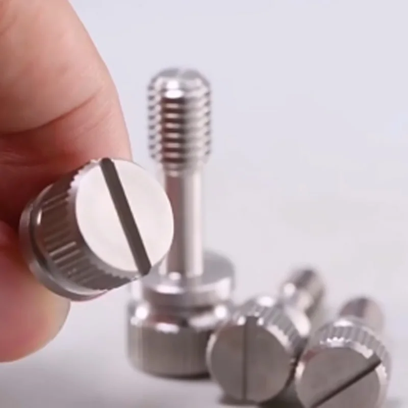M2 M2.5 M3 M4 M5 M6 M8 GB839 Short Head Slotted Captive Hand Screw 304 Stainless Steel Knurled Thumb Anti-loosening Screws Bolts