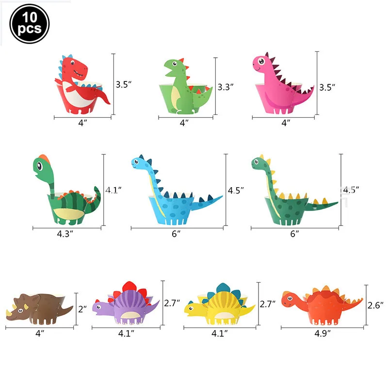 Dinosaur Cake Topper Cute Cartoon Jungle Safari Dino Birthday Cake Decoration Boys Kids Dinosaur Themed Baby Shower Party Supply