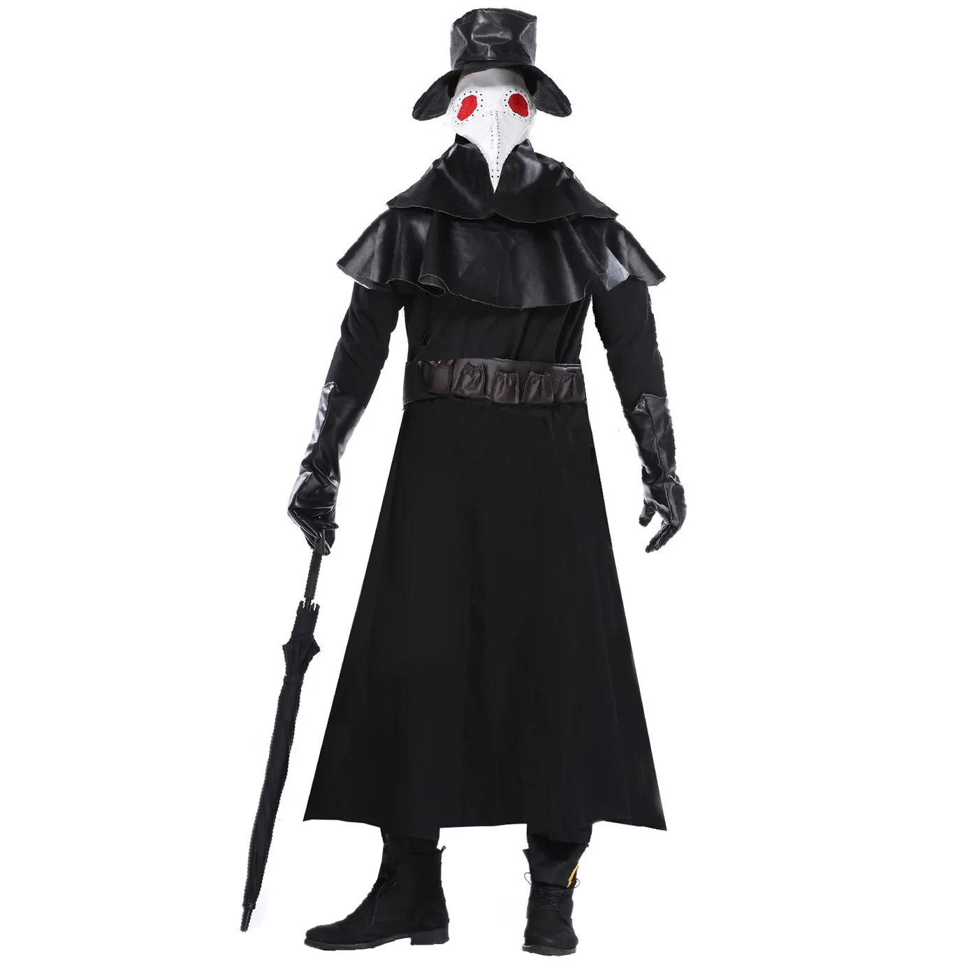 M-XL Men's Plague Doctor Costume For Halloween, Dark Dungeon Woodpecker Beak Character For Men