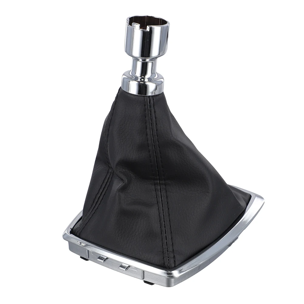 Chrome Frame Gear Shift Gaiter Easy Installation Enhanced Visual Appeal Leather And Plastic Black Color Comfortable Grip