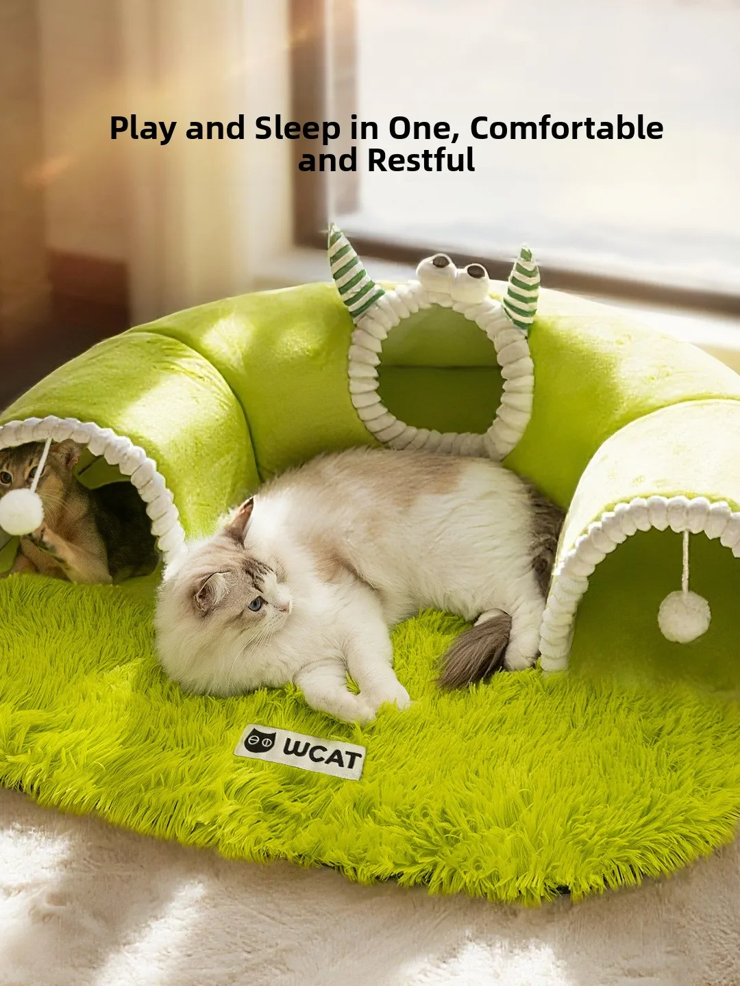 

Detachable Tunnel Bed Multi- Fly Se Haven Cuion Pet Supplies Closed Design Cartoon Pattern Warm All-Season Use