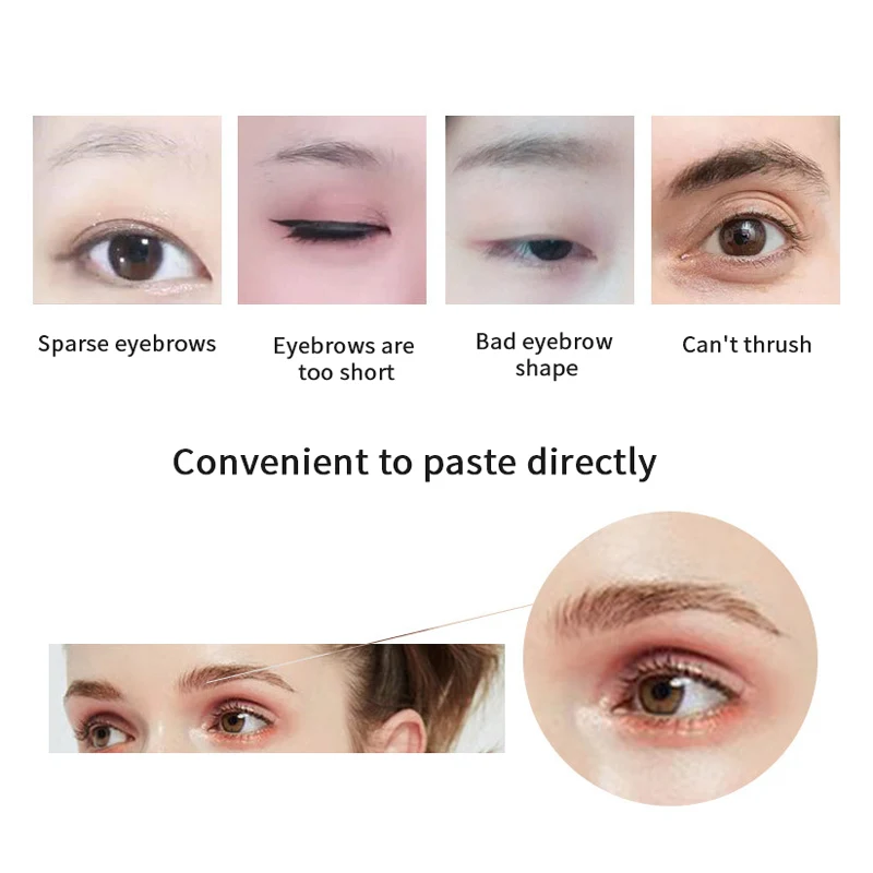 10pair/1sheet Waterproof Eyebrow Tattoo Sticker False Eyebrows Hair Like Waterproof Eyebrow Tattoo for Brow Grooming Shaping