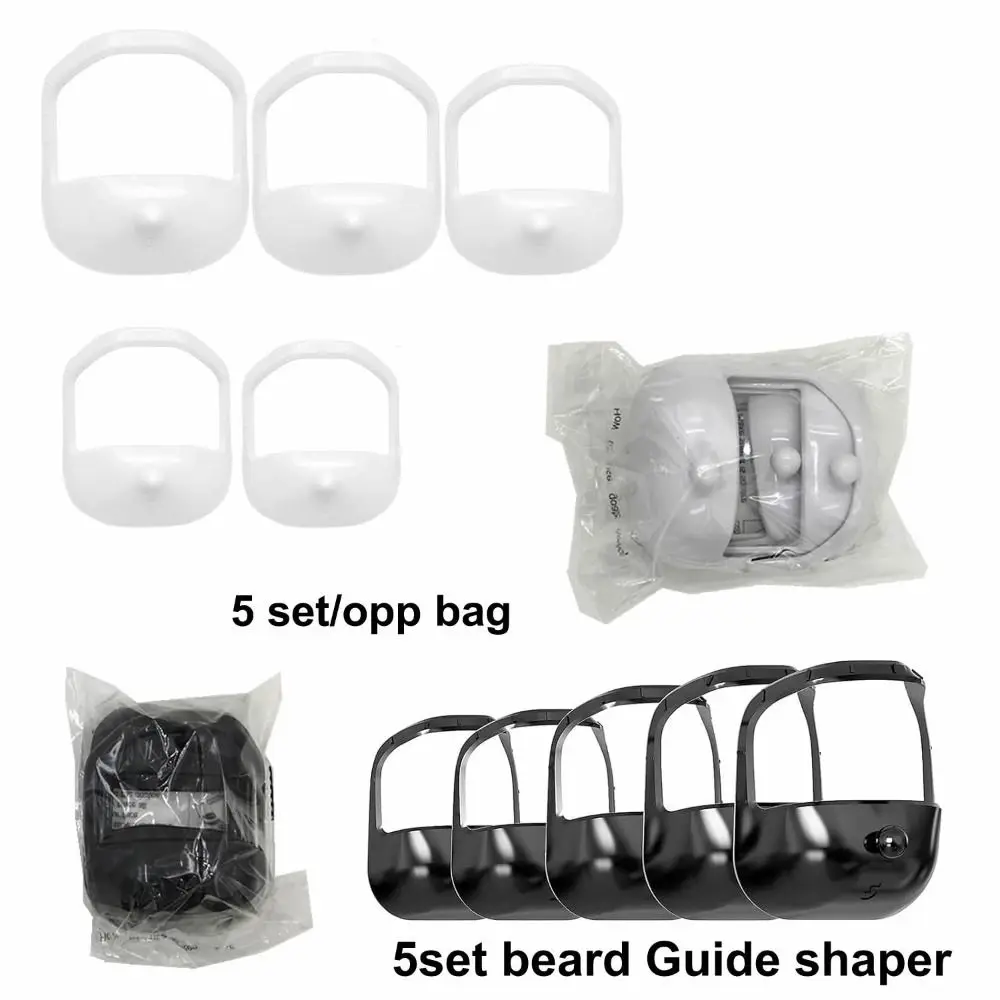 5PCS/Set Durable Plastic Beard Styling Tool French Beard 5 Sizes Goatee Beard Styling Symmetric Shaving Template Men