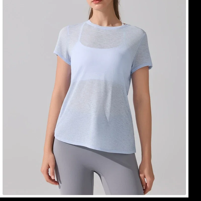 Hollow Back Sports Thin Short Sleeve Women'S Running Training Quick Dry Breathable Fitness Blouse Tops Yoga T Shirt Summer Loose