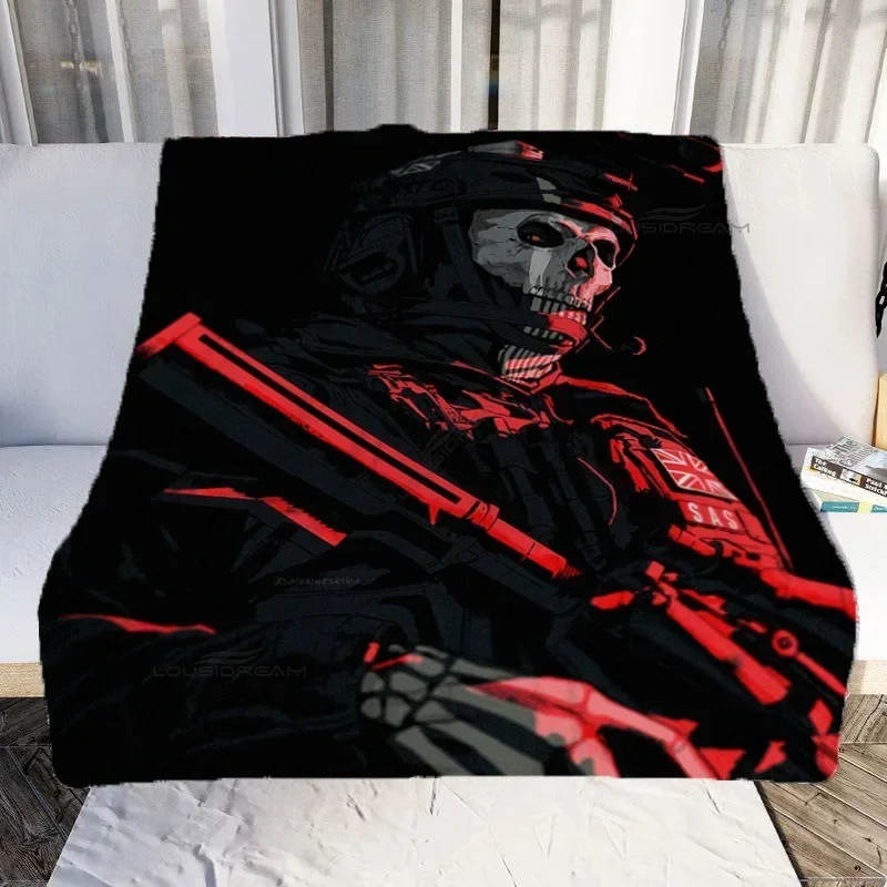 بطانية Call of Duty Patterns Gamer من الفلانيل - بطانية بتصميم أريكة مريحة فائقة النعومة للمراتب