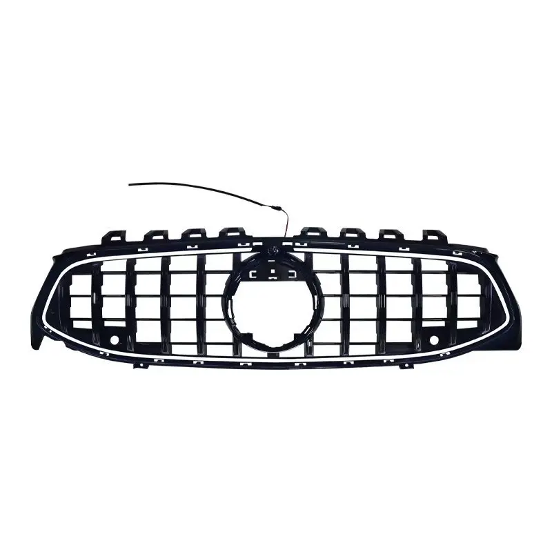 GT Vertical Slat LED Illuminated Front Grille Gloss Black Replacement Grill Fit  A-Class W177 2019-2023 Exterior Mod Parts