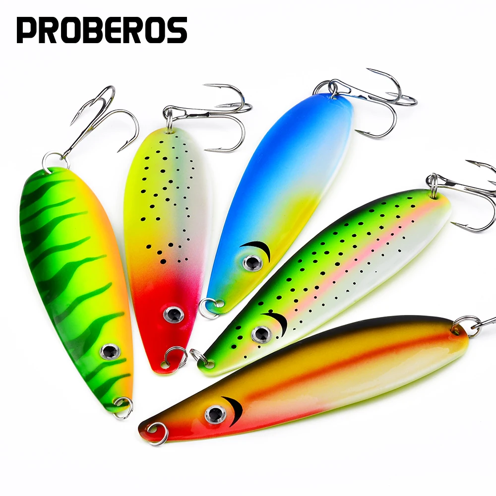 1/5pcs Metal Spoon Fishing Lure, Colorful Zinc Alloy Sequins Jigbait Hooks, Artificial Hard Baits, Fishing Tackle Accessories