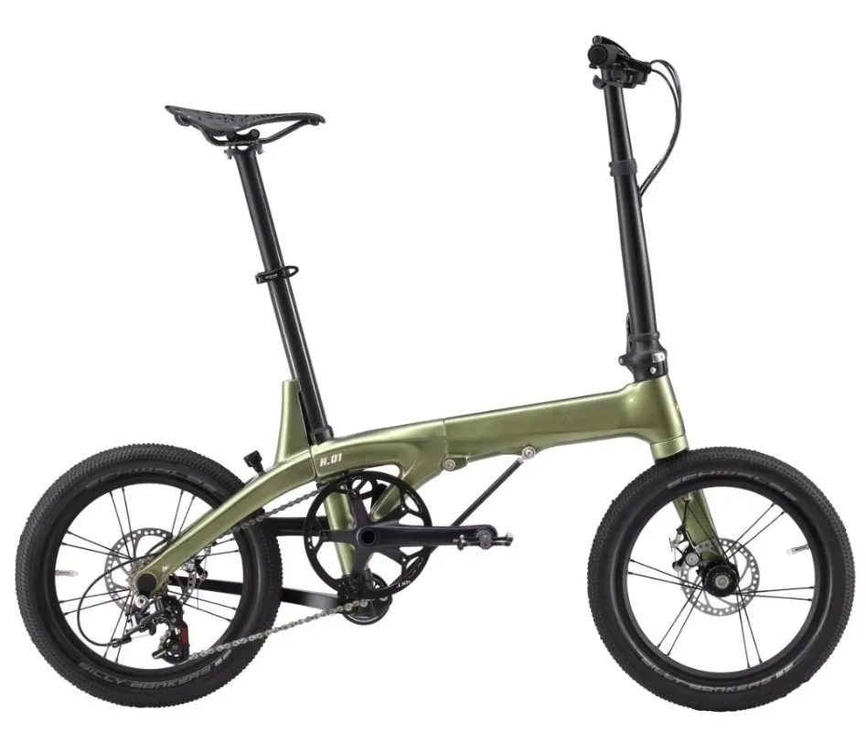 16-Inch Carbon Fiber Folding Bike with Mechanical Disc Brakes 12.2KG Gross Weight for Urban Riding Cycle
