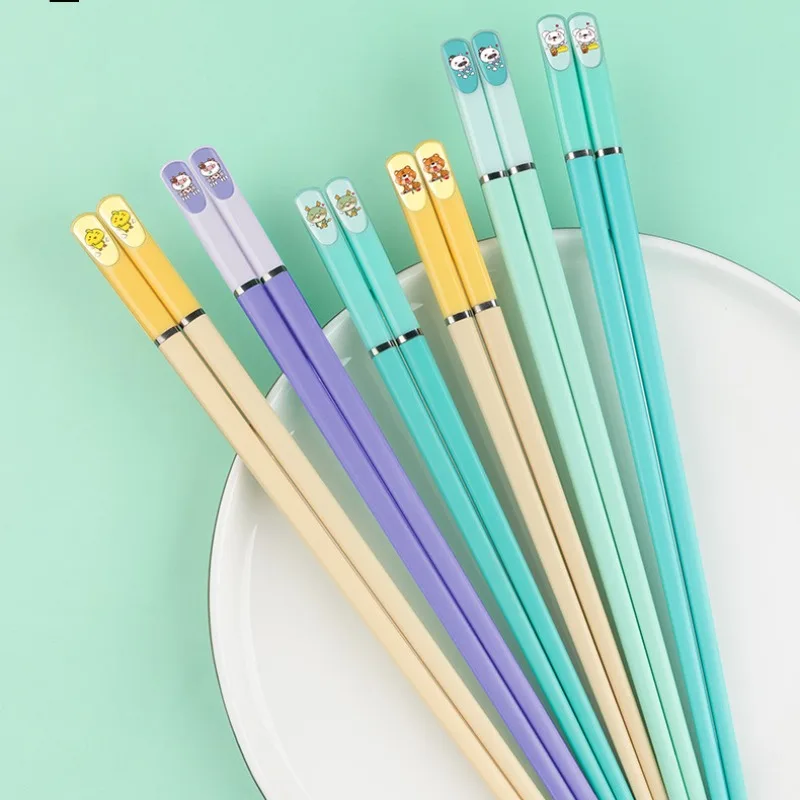 

Family Zodiac Chopsticks, Parent-Child Chopsticks, Alloy Chopsticks, Household, New, 5 Pairs