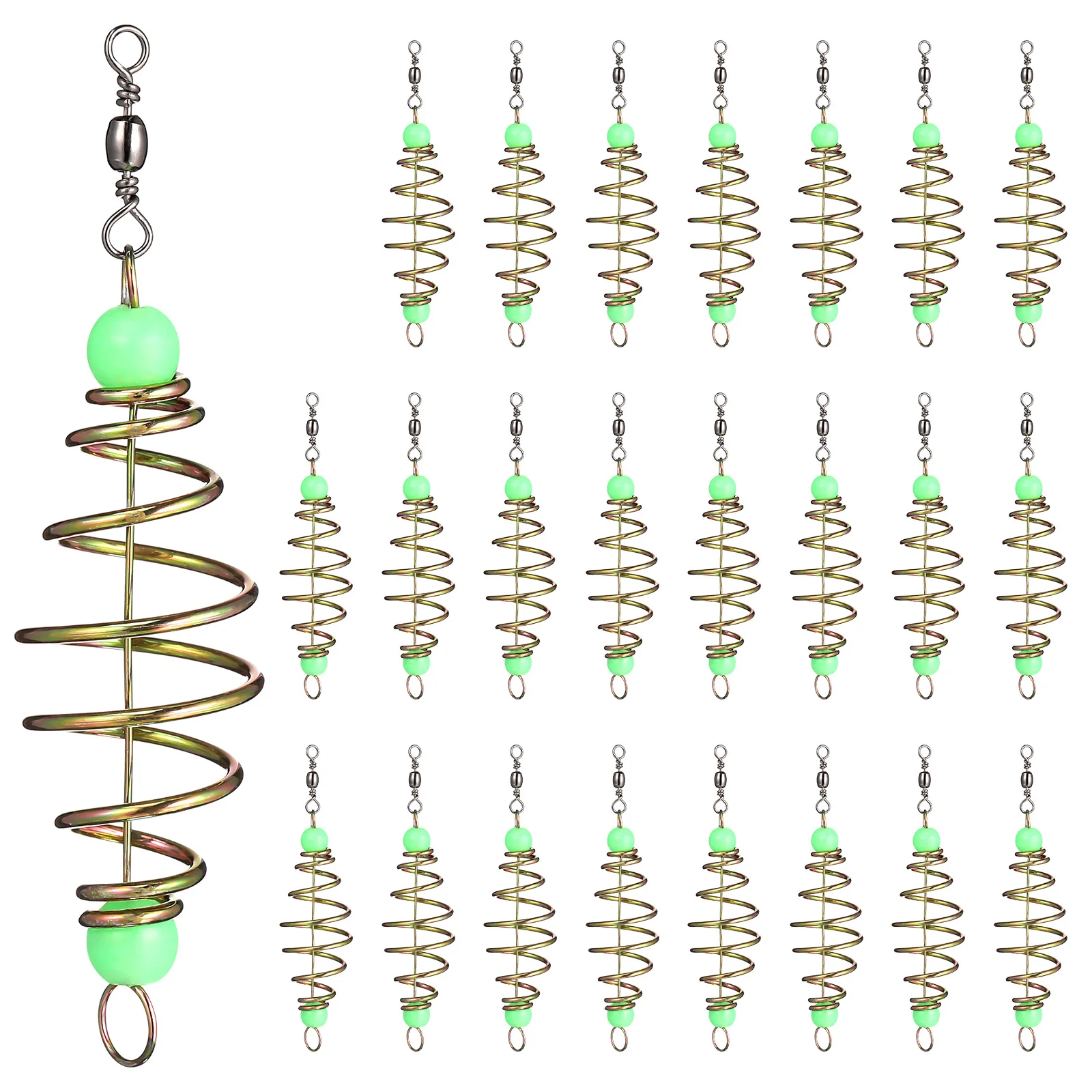 

24 Pcs Luminous Bead Fishing Bait Cage for Carbon Steel Minnow Holder with Stable Atomization Fishing Accessories