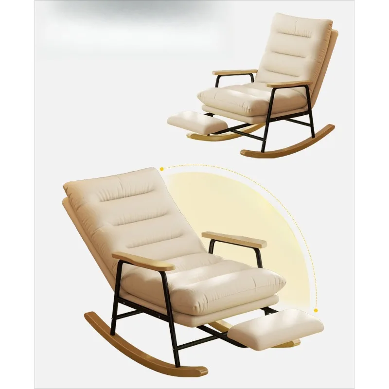 

Leisure Balcony Chaise Lounge Sofa Solid Wood Adult Sleeping Single Lazy Sofa Bedroom