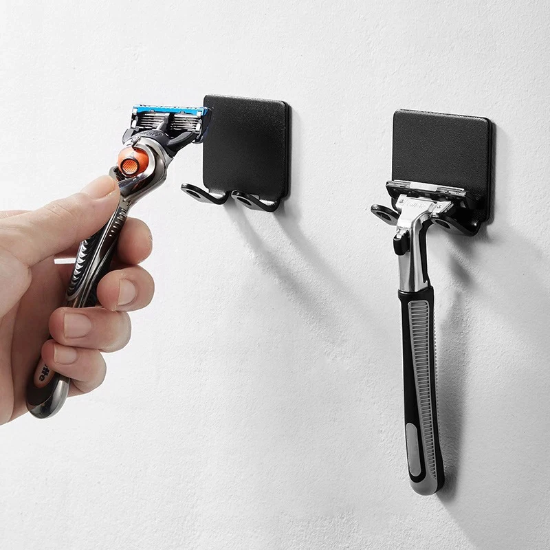 Ganchos de baño de montaje en pared, estante de acero inoxidable para toallas de afeitar sin perforación, estantes de pared, accesorios de cocina,