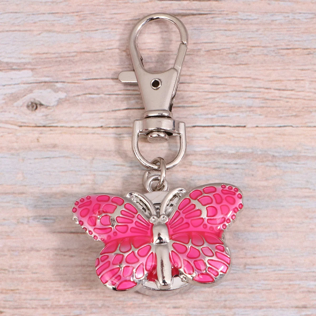 1 قطعة سلسلة المفاتيح جيب الوردي حركة الكوارتز قرص دائري كبير سهل القراءة الوقت المحمولة كيرينغ ساعة للنساء الطلاب هدية