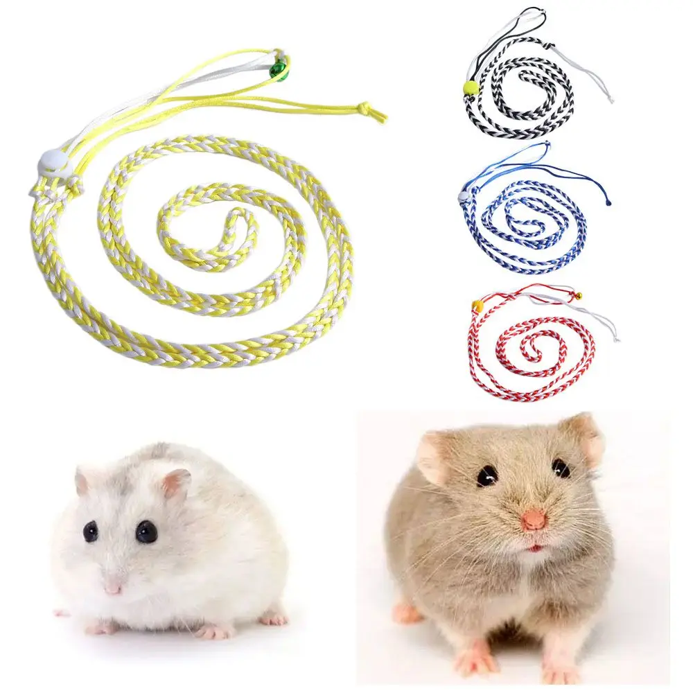 Random Color For Hamster,Squirrel,Rat Walking Rat Nylon Adjustable Hamster Leash Hamster Harness Mouse Collar Rope Pet Supplies